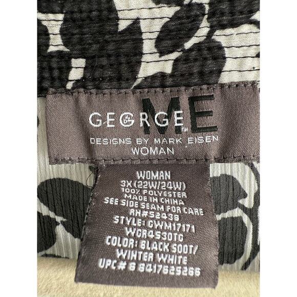 George Women’s Black and White Flowy Long Sleeve Top size 3x - Picture 4 of 7